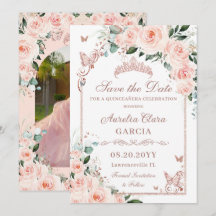  Blommigt Söt 16 Ro Guld Quinceañera Foto