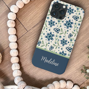 Blommigt Söt Blue Mönster Trendig Inspirief