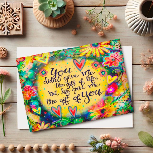 Blommigt Söt Mor's Day Bonus Mamma Stepmamma Kort (Skapare uppladdad)