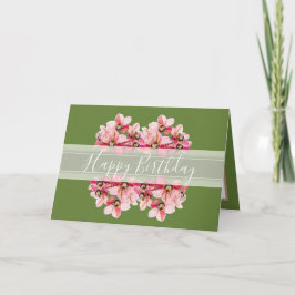 Blommigt Söt Orchids Flower Bouquet Rosa Birthday Kort