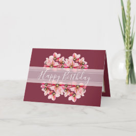 Blommigt Söt Orchids Flower Bouquet Rosa Birthday Kort