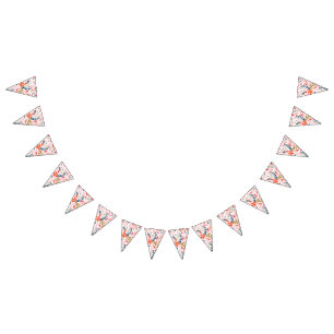 Blommigt Söt Party Decor Bunting Banner Vimplar