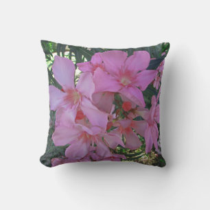 Blommigt Söt Rosa Oleander Bloom Photo Flower Kudde