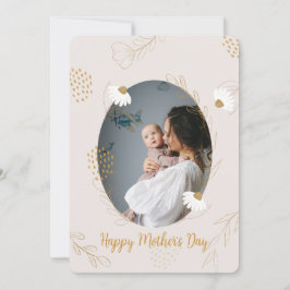 Blommigt Sött Elegant Foto Mors dag Card Inbjudningar