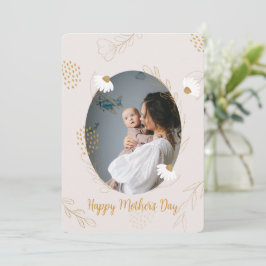 Blommigt Sött Elegant Foto Mors dag Card Inbjudningar