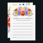 Blommigt Spanska Fiesta-Möhippan Rådkort<br><div class="desc">Fiston för vattenfärgsinformation (Watercolor blommigt) är designade för att snabbt och enkelt kunna anpassas på spanska.</div>