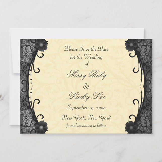 Blommigt Spara datum Datumet (Framsida)