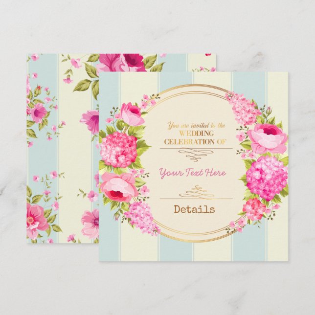 Blommigt Spara Datumet (Fram/baksida)