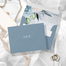 Blommigt Sparkles Bröllop Dusty Blue ID889