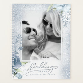 Blommigt Sparkles Bröllop Dusty Blue ID889