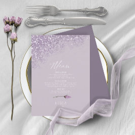 Blommigt Sparkles Bröllop Menu4 Mauve ID889