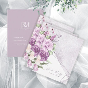Blommigt Sparkles Bröllop OSA Mauve ID889 Kort