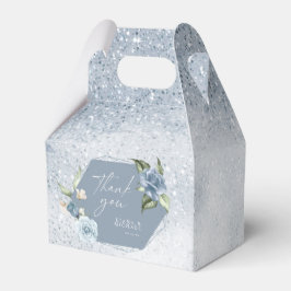 Blommigt Sparkles Bröllop Tack Dusty Blue ID889 Presentaskar