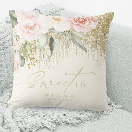 Blommigt Sparkles Sweet sixteen Guld ID912 Kudde
