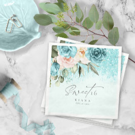 Blommigt Sparkles Sweet sixteen-ID912 Pappersservett