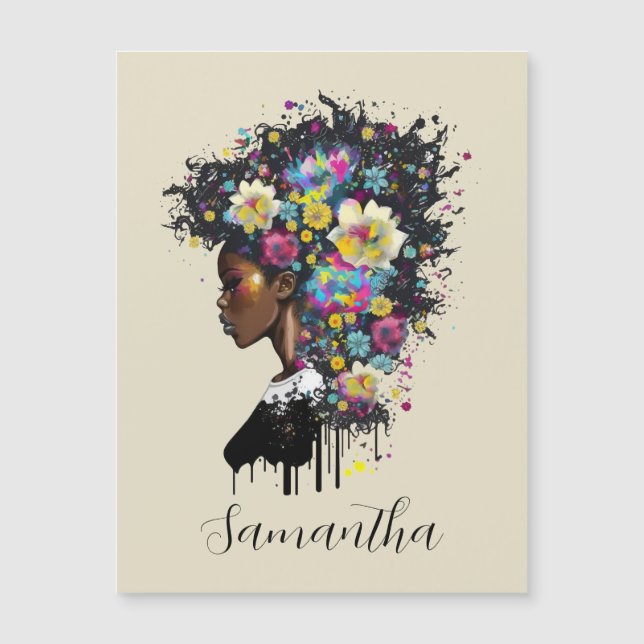 Blommigt Sparkling African American Woman (Framsida)