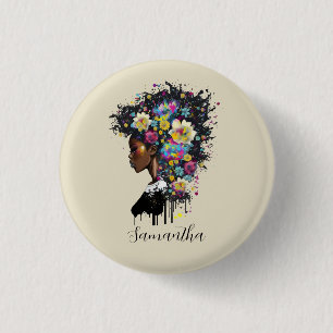 Blommigt Sparkling African American Woman Knapp