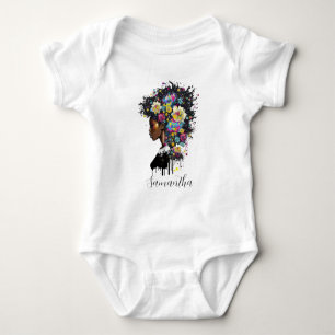 Blommigt Sparkling African American Woman T Shirt