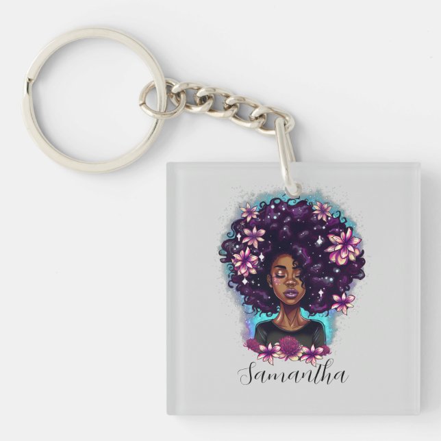 Blommigt Sparkling Afro Woman (Framsidan)