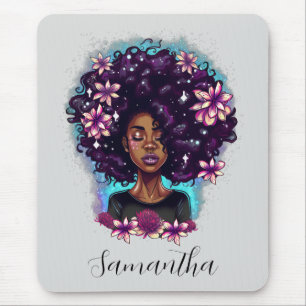 Blommigt Sparkling Afro Woman Musmatta