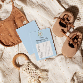 Blommigt Spipande Hjort Boy Baby Ord Scramble Game Flygblad