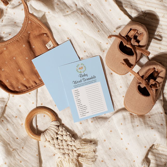 Blommigt Spipande Hjort Boy Baby Ord Scramble Game Flygblad (Skapare uppladdad)