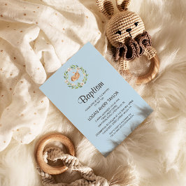 Blommigt Spipande Hjort Boy Baptism-inbjudan Inbjudningar