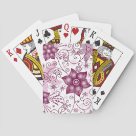 Blommigt Spiral Rosa och Vita Mönster Casinokort