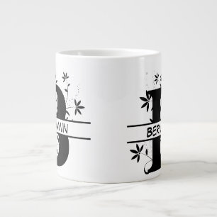 Blommigt Split Customized Alphabet monogram Brev B Jumbo Mugg