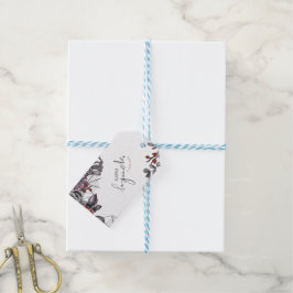 Blommigt Spooky Halloween Födelsedagsfest Presentetikett