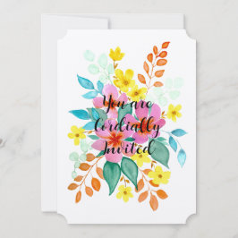 Blommigt Spray-bröllopsinbjudan Inbjudningar