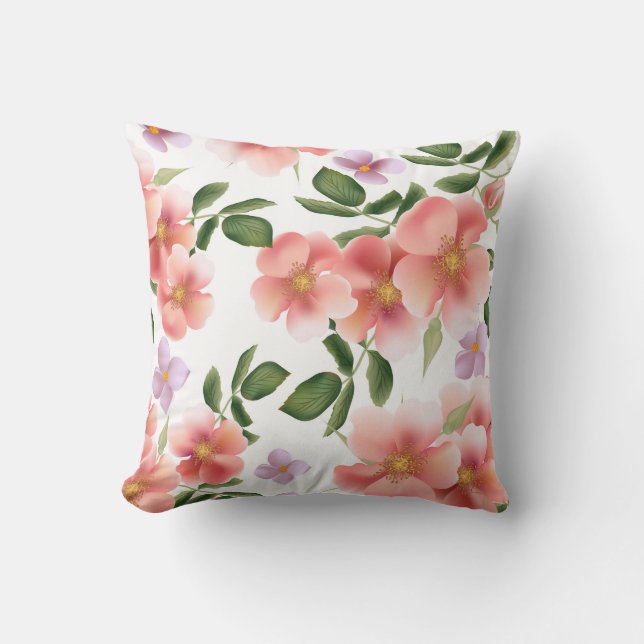 Blommigt Spray of Färg Decorative Pillow Kudde (Framsida)