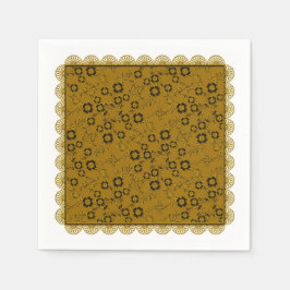 Blommigt Spray,Snöre-GULD-PAPPRA PARTY NAPKINS Pappersservett