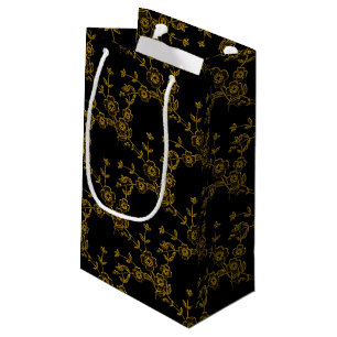 Blommigt Spray Stil 1, Black-Guld-GIFT BAG s