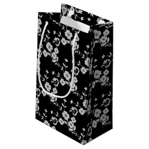Blommigt Spray Stil 1, BLACK-WHITE-GIFT BAG s