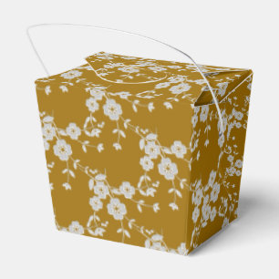 Blommigt Spray Stil 1-Guld-White 2-FAVOR BOXES t-o Presentaskar