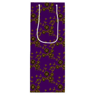 Blommigt Spray Stil 1, Lila-Guld-VIN GIFT BAG