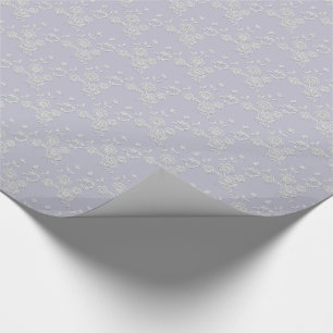 Blommigt Spray, Stil 1-LILA-WHITE-GIFT WRAP PAPER Presentpapper