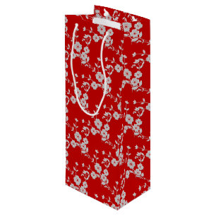 Blommigt Spray Stil 1, Red-White-1-VIN BAG