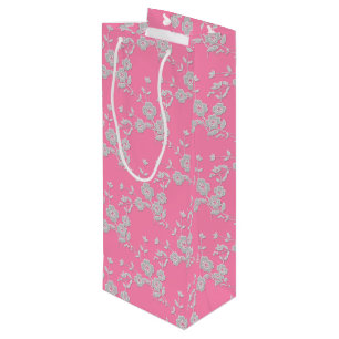 Blommigt Spray Stil 1, Rosa-White-VIN GIFT BAG