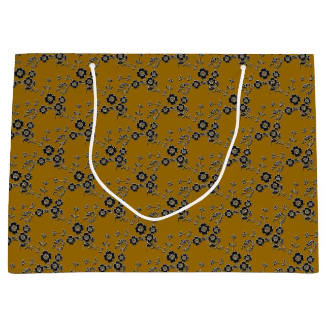 Blommigt Spray Stil 1, Silver-Guld-1-GIFT BAG L (Framsidan)