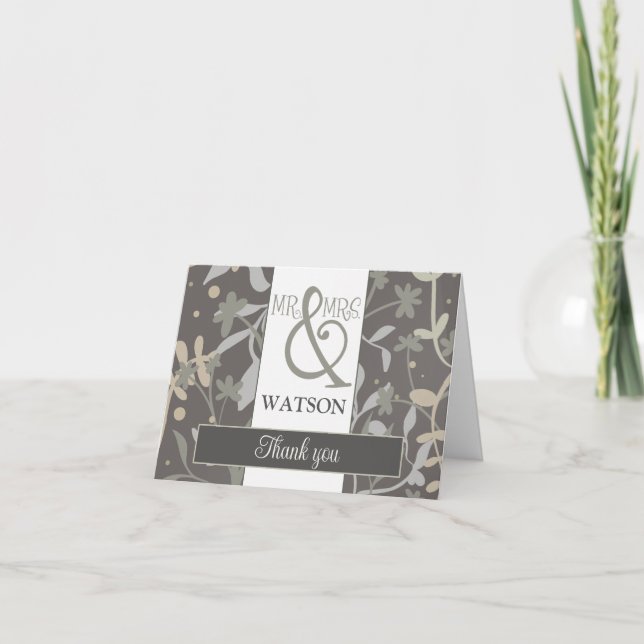 Blommigt Sprigs Inspirief Modern Elegant Söt Tack Kort (Framsida)