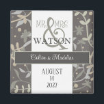 Blommigt Sprigs Modern Inspiritivity Simple Elegan Magnet<br><div class="desc">I elegant belyser magneten par namn och bröllop. En underbar magnet för en tjänst eller spara datumpåminnelsen. Det skapas med lite söt, klokhet, handdragna mutade blommigtar. Den moderna neutraltens utformning har ett naturligt utseende som är perfekt för vilken säsong som helst i bröllop. Hitta vackra matchande objekt i "Blommigt Sprigs"....</div>