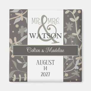 Blommigt Sprigs Modern Inspiritivity Simple Elegan Magnet