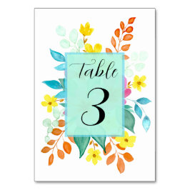 Blommigt Spritz-Bordsnummer kort för Bröllop