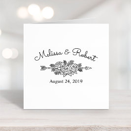 Blommigt stampil Spara datum Bröllop Självfärgande Stämpel