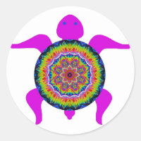 Blommigt Star-burst Kaleidoscopic Mandala Turtle
