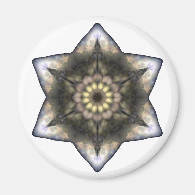 Blommigt Star of David Magnet (Framsidan)