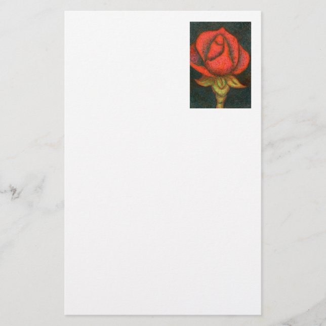 blommigt  Stationeri för "Rosenknopp" Brevpapper (Framsida)