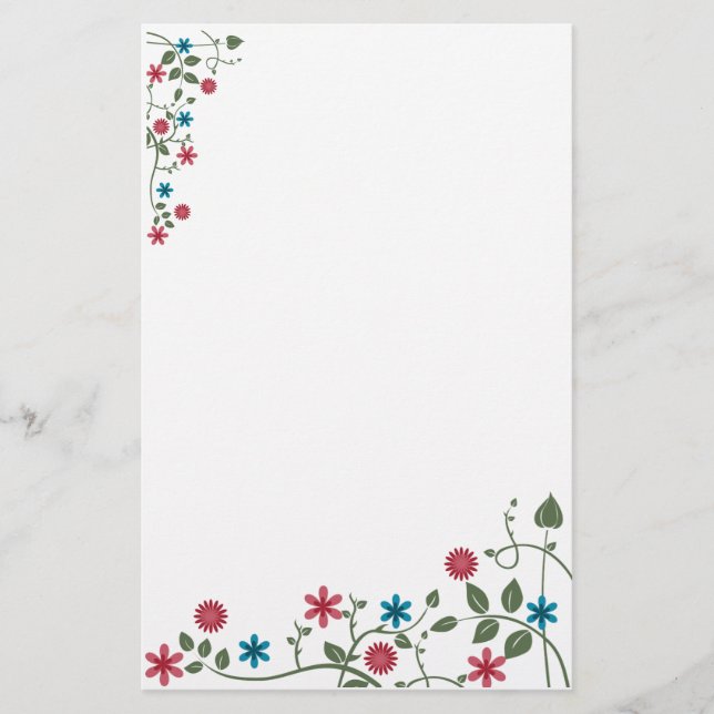 Blommigt Stationery Brevpapper (Framsida)